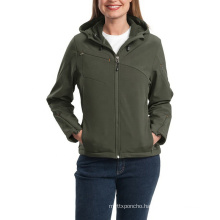 OEM Sercive Custom Logo Army Green Soft Shell Jacket Warm Women Jaket